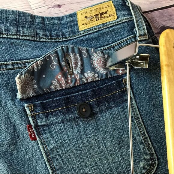 Women Levi's 545 Medium Wash Low Bootcut Blue Denim Stretch Y2K Jeans Size 10M - Picture 6 of 10